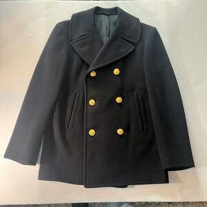 Vintage Pembroke Peacoat Wool Kersey Blue Mens Coat Size 36 S